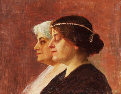 Fernand Maillaud (1862-1948) - Portraits de profil de Nannecy et Jenny de Vasson, Issoudoun, 1899 © G. Wolkowitsch