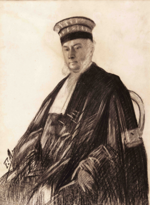 Fernand Maillaud (1862-1948) - Portrait de Paulin de Vasson vers 1895, fusain © G. Wolkowitsch