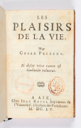 César Pellenc, Les plaisirs de la vie, de 1655. © Thierry Ollivier - Bibliothèque municipale de Versailles, Goujet in-8 217